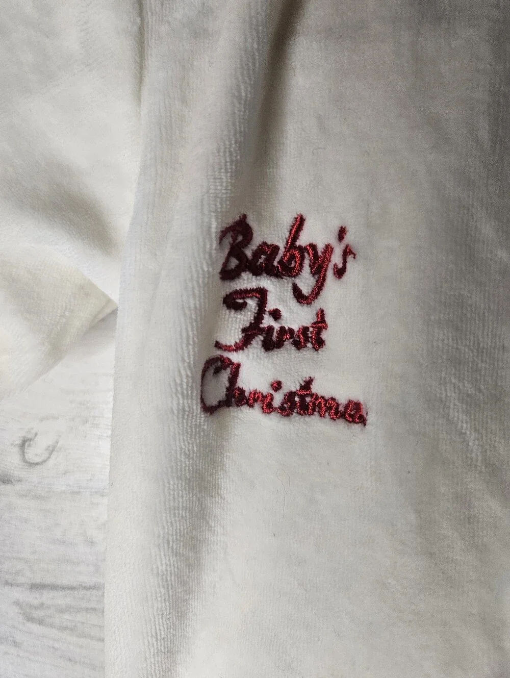 Vintage Christmas Onsie 0-3 Month Baby Christmas Outfit Like new Velvet Cotton